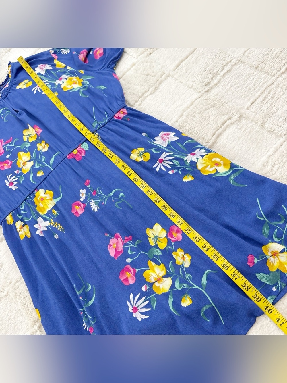 NWT Old Navy Floral Waist Defined Ruffle Trim Dress XL - Picture 12 of 14